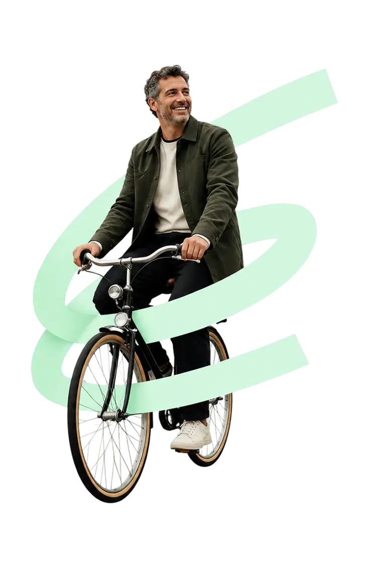 Beneficios Premium - Hombre en bicicleta